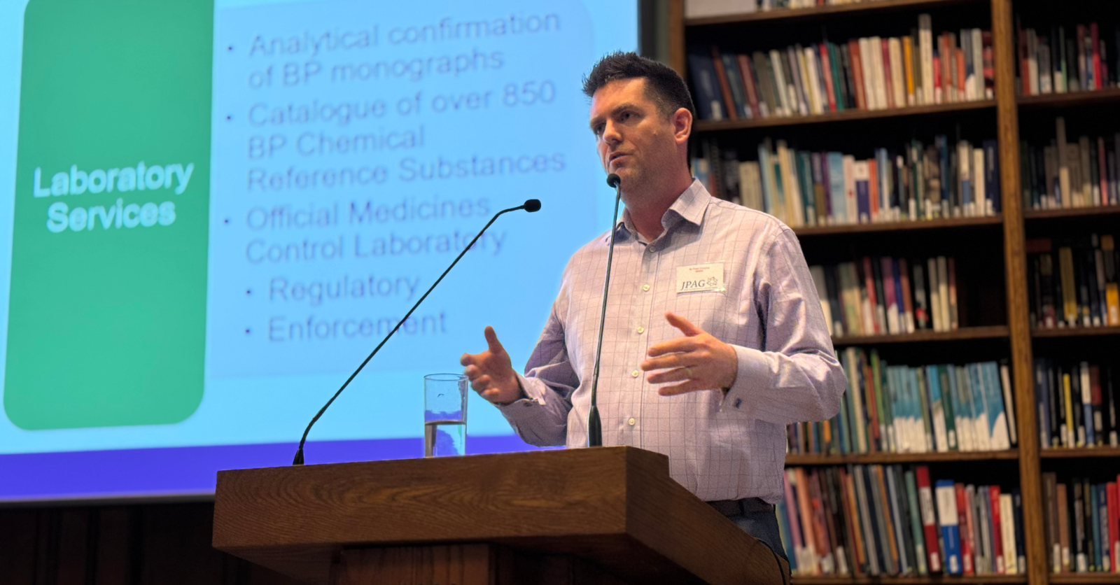 Peter Crwloey speaking at the JPAG event